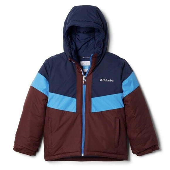 Columbia Youth Boys Lightning Lift II Jacket, Navy Blue Maroon Kids Small - Picture 1 of 6